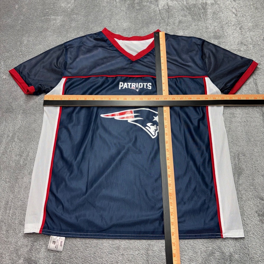 BDA NFL Patriots Reversible Jersey Adult Large Blue White Good Flag Football - Picture 3 of 11